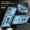 thumbnail image 6 of For Motorola Moto G22 2022 6.5", Hybrid Rugged PC Shell 360°Rotating Holder/Kickstand Camera Slide Car Mount Anti-fall Airbags Military-Grade Shockproof Anti-fingerprint Case,Lightblue, 6 of 7
