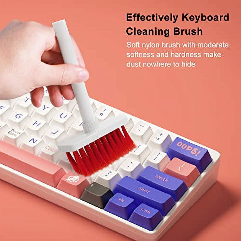 Cleaning Soft Brush Keyboard Earphone Cleaner Kit 5-in-1 Black+Red