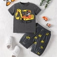 thumbnail image 2 of JUMEYU Toddler Pajamas for Boys Summer Two-Piece Pajama Set for Boys & Girl Toddler Pajamas for Kids Family Matching Pjs 5T 6T (Grey,5-6 Years), 2 of 4