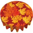 thumbnail image 3 of Fall Maple Leaves Tablecloth 60 Inch Round Autumn Circular Table Cloth Harvest Waterproof Tablecloths for Kitchen Dinner Holiday Picnic Party Indoor Outdoor Party Decoration, 3 of 6