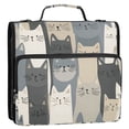 thumbnail image 5 of FORMRS Zipper Binder with Shoulder Strap 2-inch Ring 500 Sheet Capacity File Bag, Blue Cute Cats, 5 of 5