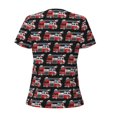 thumbnail image 4 of Naloa Fire and Rescue Truck Print T-Shirts Short Sleeve V Neck Tees for Women Fashion Tops Trendy Lightweight Soft Casual Summer Outfits Clothes, 4 of 5