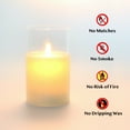 thumbnail image 3 of Flameless Candles (D 3" X H 4" 5" 6") Glass Real Wax Pillars & Moving Flame Wick LED Candles and 10-Key Remote Control, 3 of 6