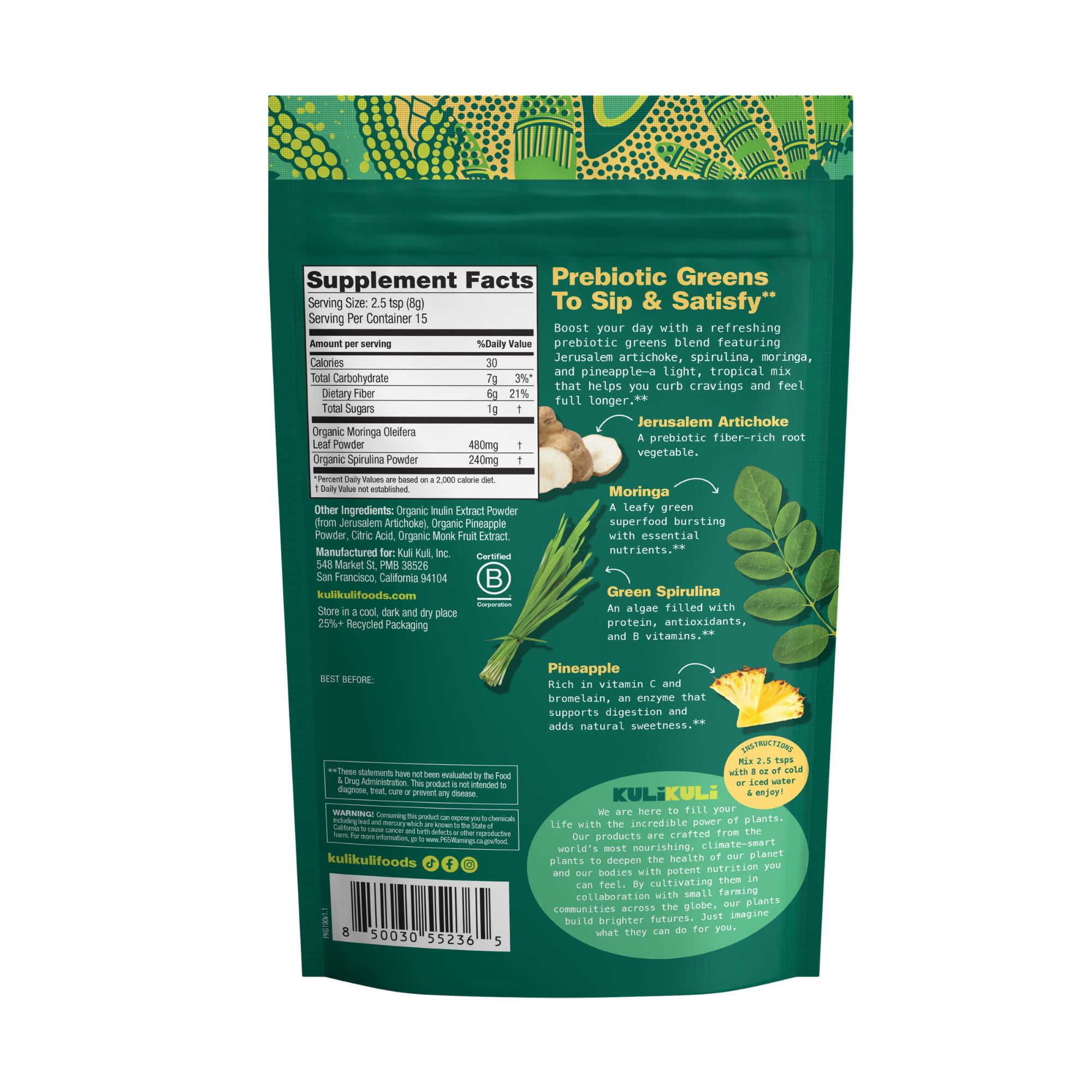 Kuli Kuli Crave Reset Superfood Drink Mix, 4.23 oz Powder