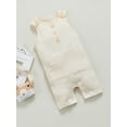 thumbnail image 3 of Baby Girls Boys Romper Infant Solid Color Button Pockets Sleeveless Jumpsuit, 3 of 9