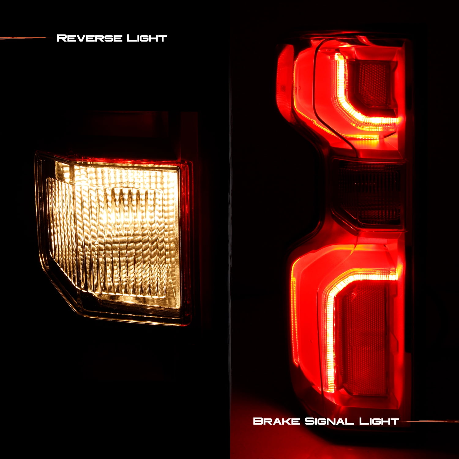 AKKON - Fits 2019-2024 Chevy Sliverado 1500 20-24 2500HD 3500HD [LED Type] Tube Signal Chrome Red Tail Light Driver Left
