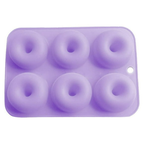 Doughnut Mold 6-Cavity Donut Baking mold Donut baking pan Pan Non-Sticky Cake Cookie Mould Silicon Kitchen Baking Tools Light purple