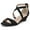 BLACK/NUBUCK, variant on BURUDANI Women's Casual Dress Shoes Ankle Strap Low Wedge Sandals Fashion Open Toe Sandals GOLD Size 9 wide available
