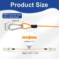 thumbnail image 2 of Uxcell 1.6ft (19.7") Security Steel Cable with Snap Hook, 1Pcs Coated Flexible Double Loop Wire Rope Bike Cable Lock Security Chain for Outdoor Travel Luggage, Clear Orange, 2 of 7