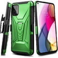 thumbnail image 6 of Nagebee Case for Motorola Moto G Stylus 2021 with Tempered Glass Screen Protector (Full Coverage), Belt Clip Holster with Built-in Kickstand, Heavy Duty Protective Shockproof Armor Rugged Case (Green), 6 of 6