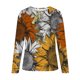 thumbnail image 4 of Tops de cuello redondo transpirables cómodos de manga larga con estampado de moda para mujer Pompotops FGAJ9148, 4 of 5