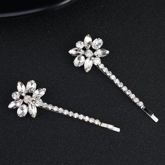LOLIPPYY 2 Pairs Rhinestone Hair Clips for Women, Small Decorative Hair Barrettes Perfect for Parties and Everyday Wear