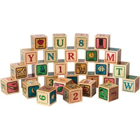 Classic Wooden Abc Blocks - Made In Usa - Walmart.com