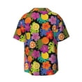 thumbnail image 6 of Lsque Hawaiian Style print Men's Cuban Collar Short Sleeve Shirt Summer Beachwear Casual Button Down Fashionable Vacation Leisure Shirt-Small, 6 of 7