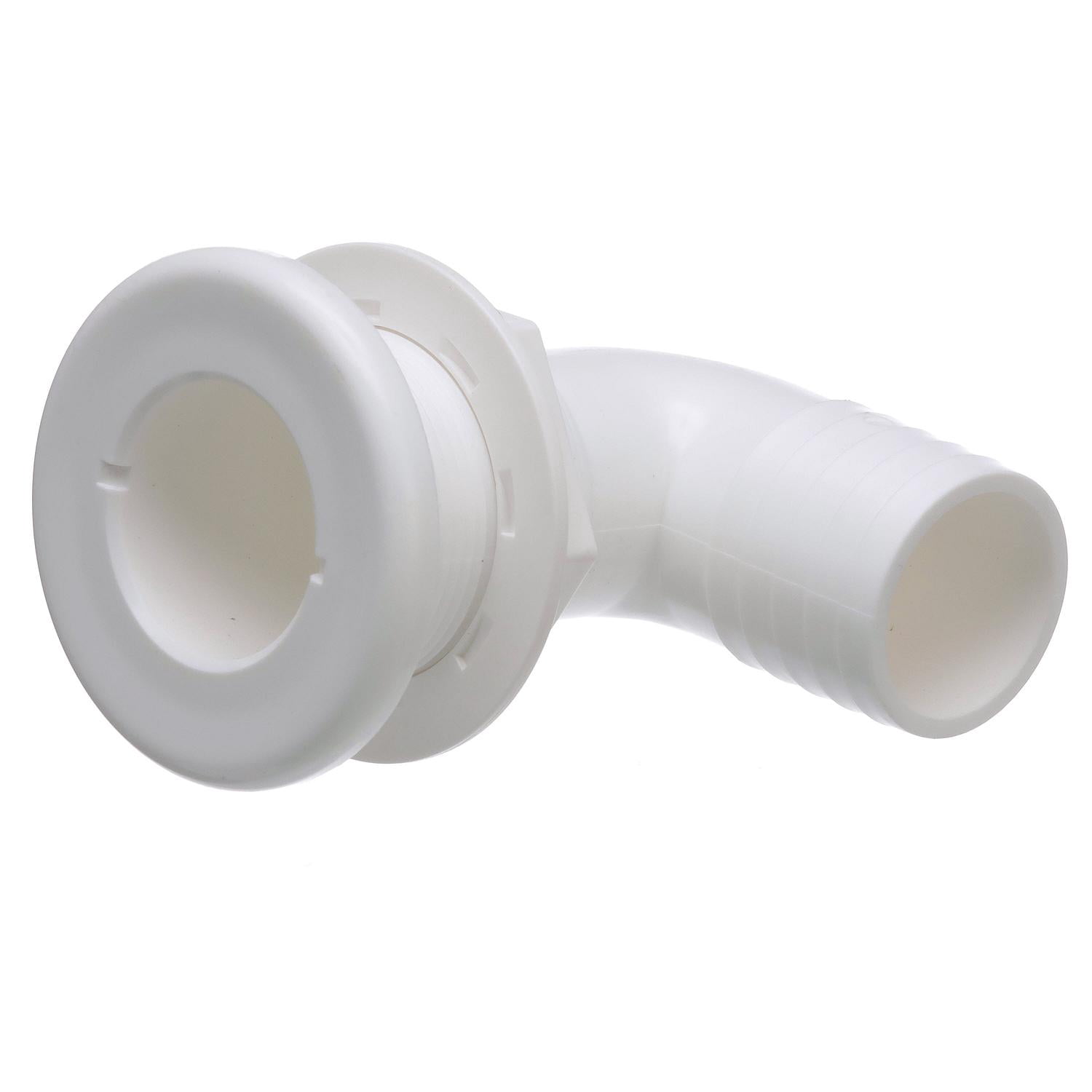 Seachoice 90 Degree Plastic Thru-Hull, 1 Nut Application, White