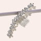 thumbnail image 4 of Peineta nupcial de perlas para boda, accesorios para el cabello de novia de cristal plateado, tocado de hojas para mujeres y niñas, peinetas con flores, plata para mujeres, niñas y novias doradas, 4 of 5