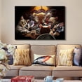 thumbnail image 4 of HFDF Cats Playing Poker Canvas Wall Art | Trippy Memorabilia Gifts for Guys & Entertainment Room | Funny Parody Art Modern Wall Decor for Home Bathroom Bedroom Ready to Hang 10x8inch Unframed, 4 of 6