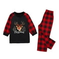 thumbnail image 3 of Odeerbi Christmas Pajamas for Family Holiday Plaid Long Sleeve Family Christmas Pajamas Matching Sets Toddler Casual Print Loungewear Set Two-Piece Sleepwear Xmas PJs Set Black, 3 of 6