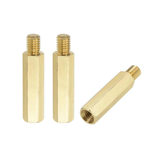 Unique Bargains M6 x 30 mm + 8 mm Hexagonale Mâle à Femelle Entretoise en Laiton 3 Pcs