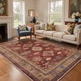 thumbnail image 2 of GENIMO 5'x7' Area Rug for Living Room, Washable Non Slip Soft Persian Rug for Bedroom Dining Room Home Office, Muted Burgundy, 2 of 6