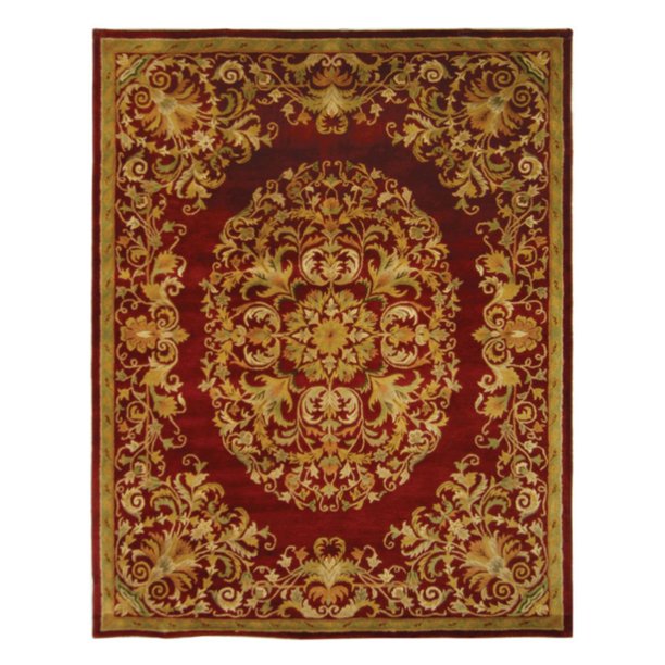 SAFAVIEH Heritage Cleves Traditional Wool Area Rug, Red, 6' x 9'