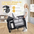 thumbnail image 4 of INFANS4 in 1 Pack and Play, Portable Travel Baby Playard with Bassinet, Changing Table, Canopy, Mosquito Net, Hanging Toys, Music Box, Storage Bag, Large Playpen from Newborn to Toddlers, 4 of 9