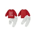thumbnail image 2 of Toddler Baby Boys Fall Outfits for Valentines Day 3 6 12 18 24 Months 2T 3T Letter Print Long Sleeve Sweatshirts and Long Pants 2Pcs Clothes Set, 2 of 9