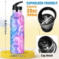 thumbnail image 2 of ALAZA Abstract Watercolor Tie Dye-a2 Pattern Stainless Steel Water Bottle Vacuum Insulated Leak-Proof Tumbler with Straw Handle 20oz, 2 of 6