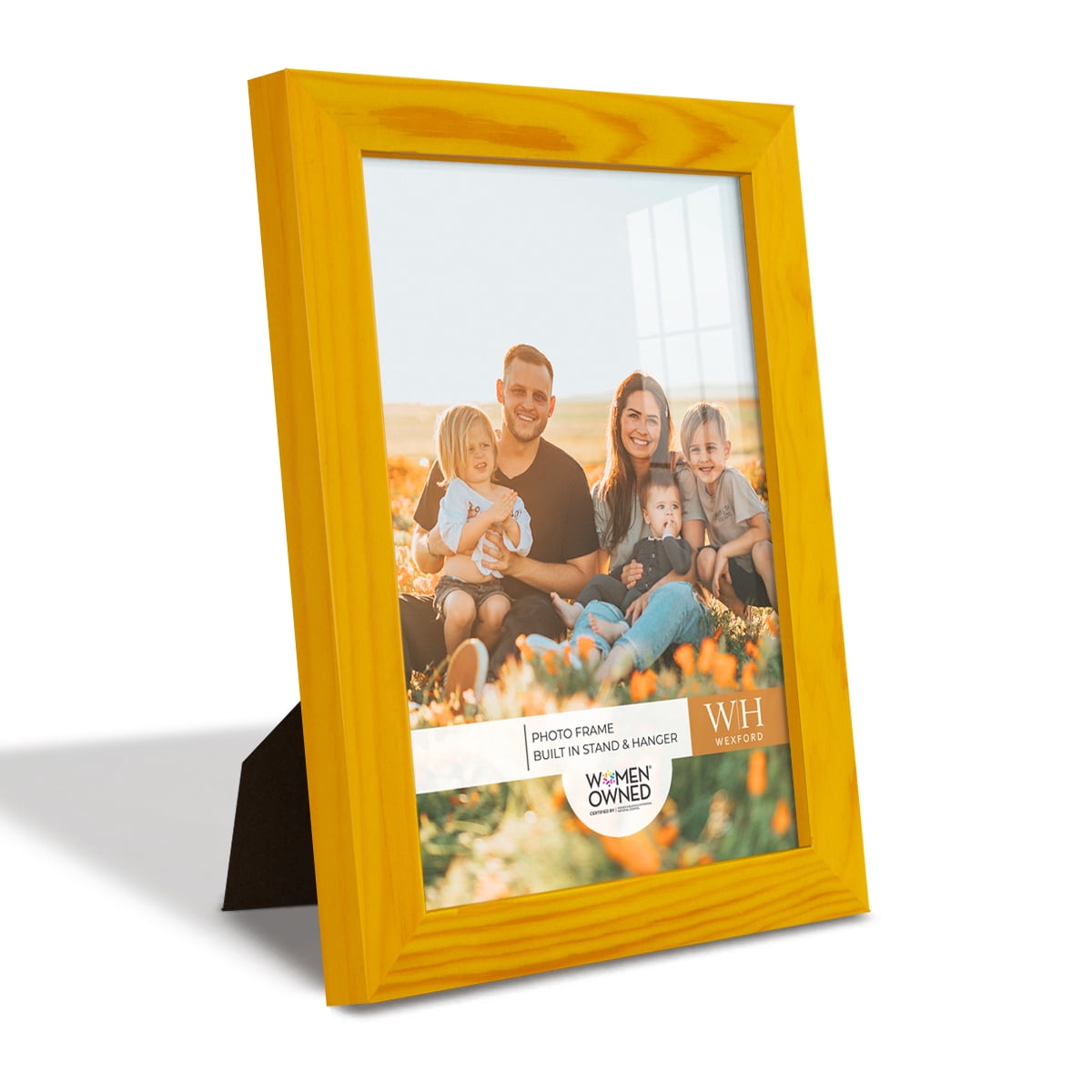 Woodgrain 6 in. x 8 in. Sunflower Yellow Picture Frame