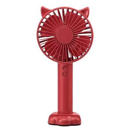 

TureClos USB Rechargeable Mini Handheld Fan Quiet Adjustable with LED Light For Outside Office Nightstand Camping Gift Pink