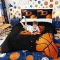 thumbnail image 3 of Meiyoeat Basketball Letter D Queen Comforter Set 3 Pieces,Sport Graffiti Splash Comforter Sets Queen,Black Reversible,1 Comforter and 2 Pillowcases,1 Comforter and 2 Pillowcases, 3 of 6