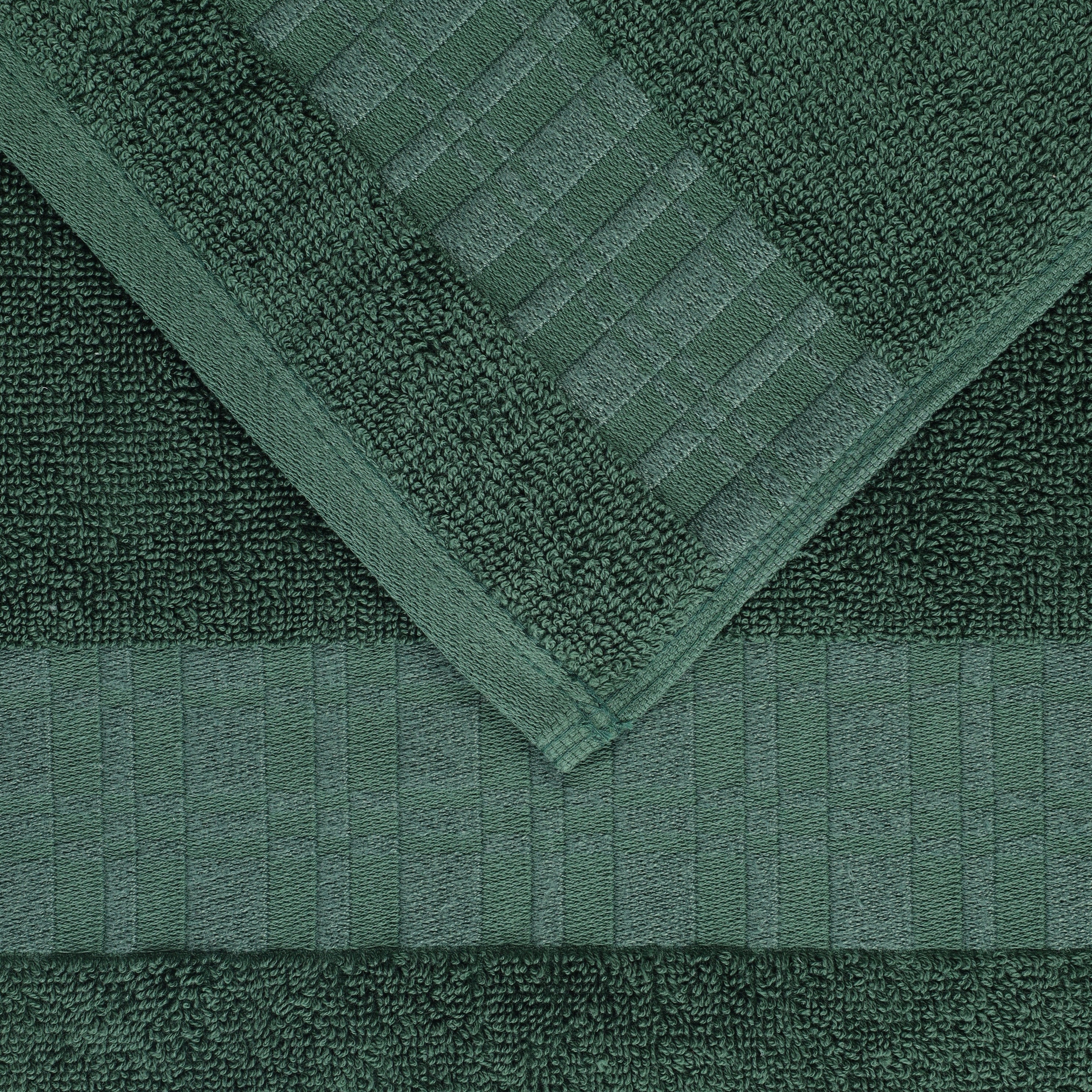Superior Larissa Cotton Embroidered Bath Towel Set of 4, Forest Green