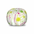 thumbnail image 1 of Green and Pink Storage Toy Bag Chair, Doodle Style Random Wavy Stripes with Big Small Spots Art Theme, Stuffed Animal Organizer Washable Bag, Large Size, Green Pink White, by Ambesonne, 1 of 3