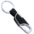 thumbnail image 2 of Llavero, llavero de acero inoxidable con cuero, servicio pesado, oficina en casa, llavero de automóvil con llavero, llavero para hombres y mujeres (Negro 2 Pcs), 2 of 5