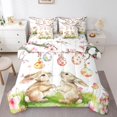 thumbnail image 1 of Erosebridal Easter Rabbit Bedding Sets Twin Size,Floral Eggs Comforter Sets with Sheets,Animal Bedroom Decor,Reversible,7pcs, 1 of 5