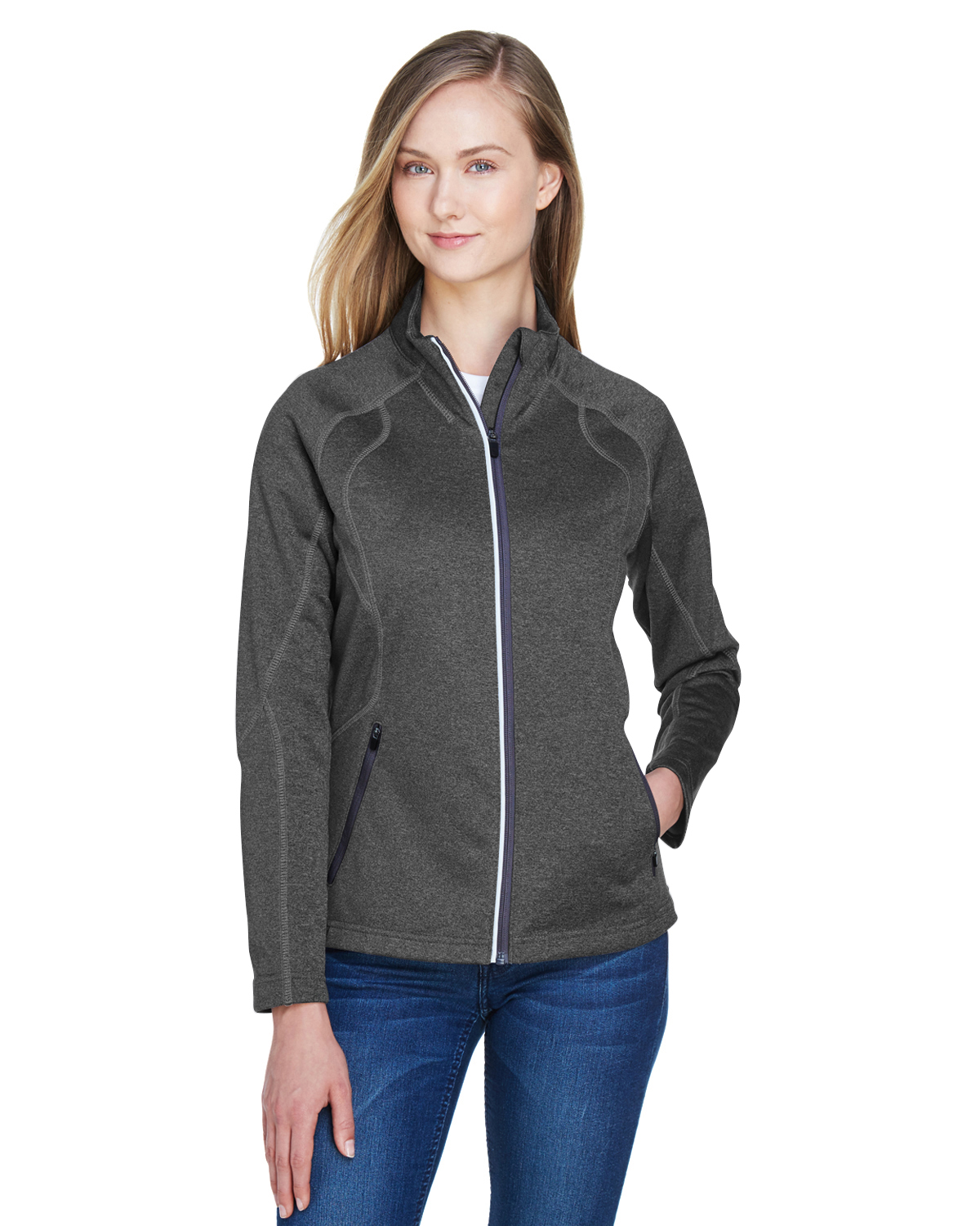 The Ash City - North End Ladies' Gravity Performance Fleece Jacket - CARBN HEATH 452 - XS - image 1 of 2