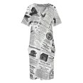 thumbnail image 4 of Vintage Newspaper Print Loose Pocket Dress party dresses women dress for women dresses for official occasions, 4 of 7