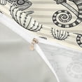 thumbnail image 4 of Metsweet Wildlife Lizard Duvet Cover King, Vintage Cactus Stripes King Bedding, Black White Gray,Grey Reversible,3 Pieces,1 Duvet Cover and 2 Pillowcases, 4 of 6