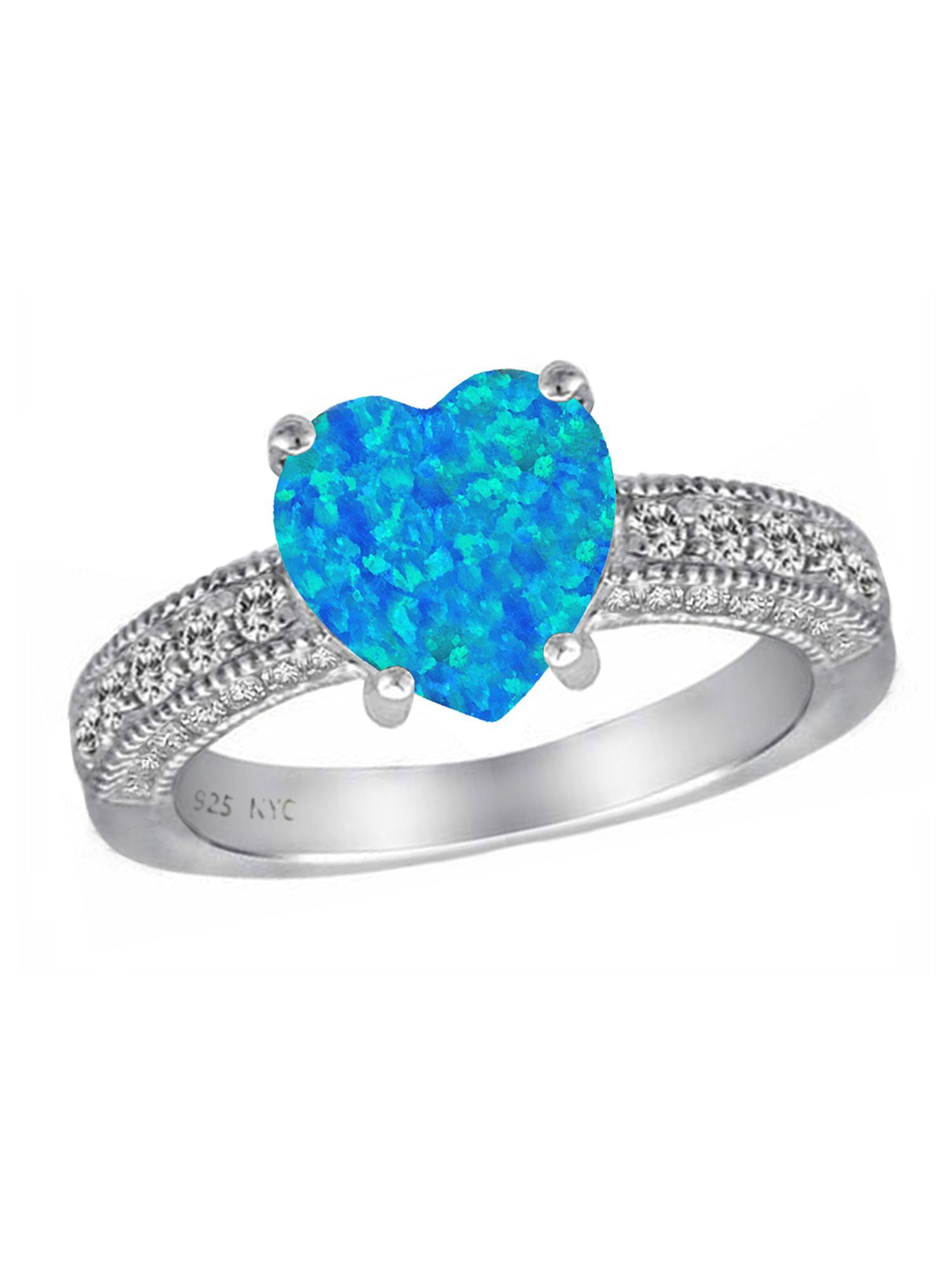 Details about  / Opal /& Diamond Ring Set In Yellow Gold Plated Silver BSL-MR2867OPY