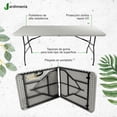 thumbnail image 3 of Mesa Plegable 1.80 m para Jardín, Jardimanía, Blanco blanco Jardimanía JM-Z180-6, 3 of 9