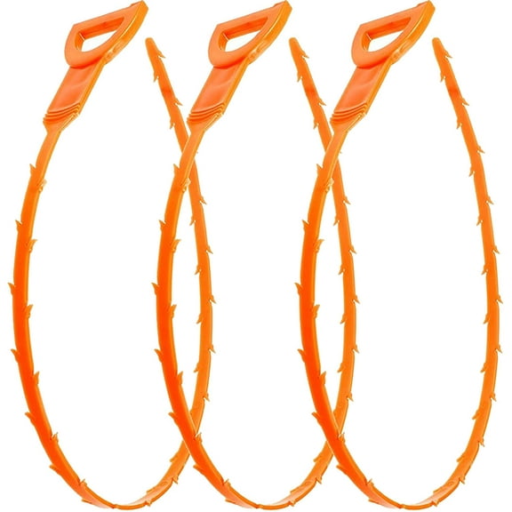 3 Pack Drain Snake Clog Remover Drain Snake, FrontTech Drain Snake Hair Drain Clog Tool, 19.6 Inch Drain Snake Drain Relief Cleaner Tool for Sink, Tube Drain Cleaning