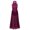 Burgundy, variant on MSemis Women's Contemporary Lyrical Halter Chiffon Maxi Skirts Sleeveless Dress