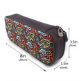 thumbnail image 3 of Lsque Geometry Printed Big Capacity PU Leather Pencil Case Large Pencil Pouch Stationery Pen Bag Pencil Holder for Teen, 3 of 6