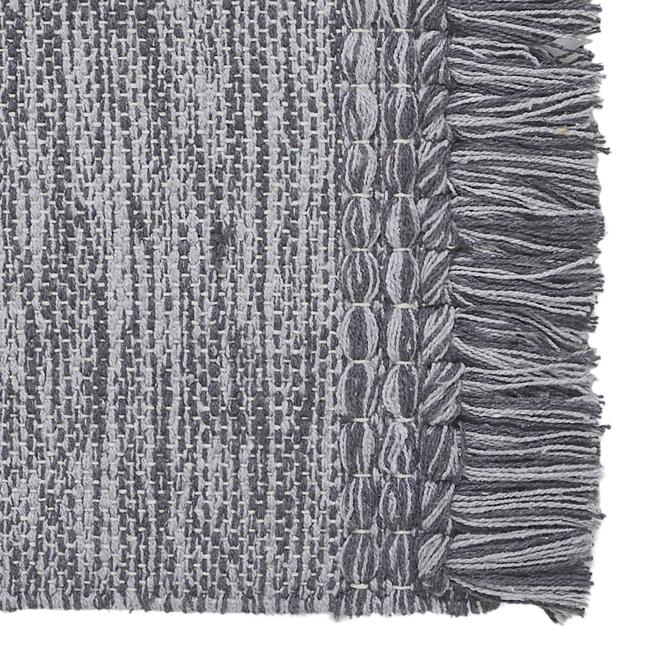 Mainstays Woven Fringe 13" x 19" Unknown Fibers Grey Placemats (4 Pack)