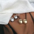 thumbnail image 3 of Pendientes de plata S925 con forma de aguja, estilo sencillo y frío, con diseño de guisante cepillado, elegantes y de alta gama para mujer, 3 of 6