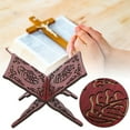 thumbnail image 4 of Soporte para Corán, soporte para libros de lectura musulmán rojo tallado Retro, suministros religiosos artesanales, 2 uds., 4 of 12