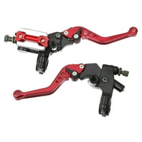 Unique Bargains 1 Pair 7/8" 22mm Universal Motorbike Handlebar Brake Master Cylinder Clutch Lever Red Aluminum Alloy
