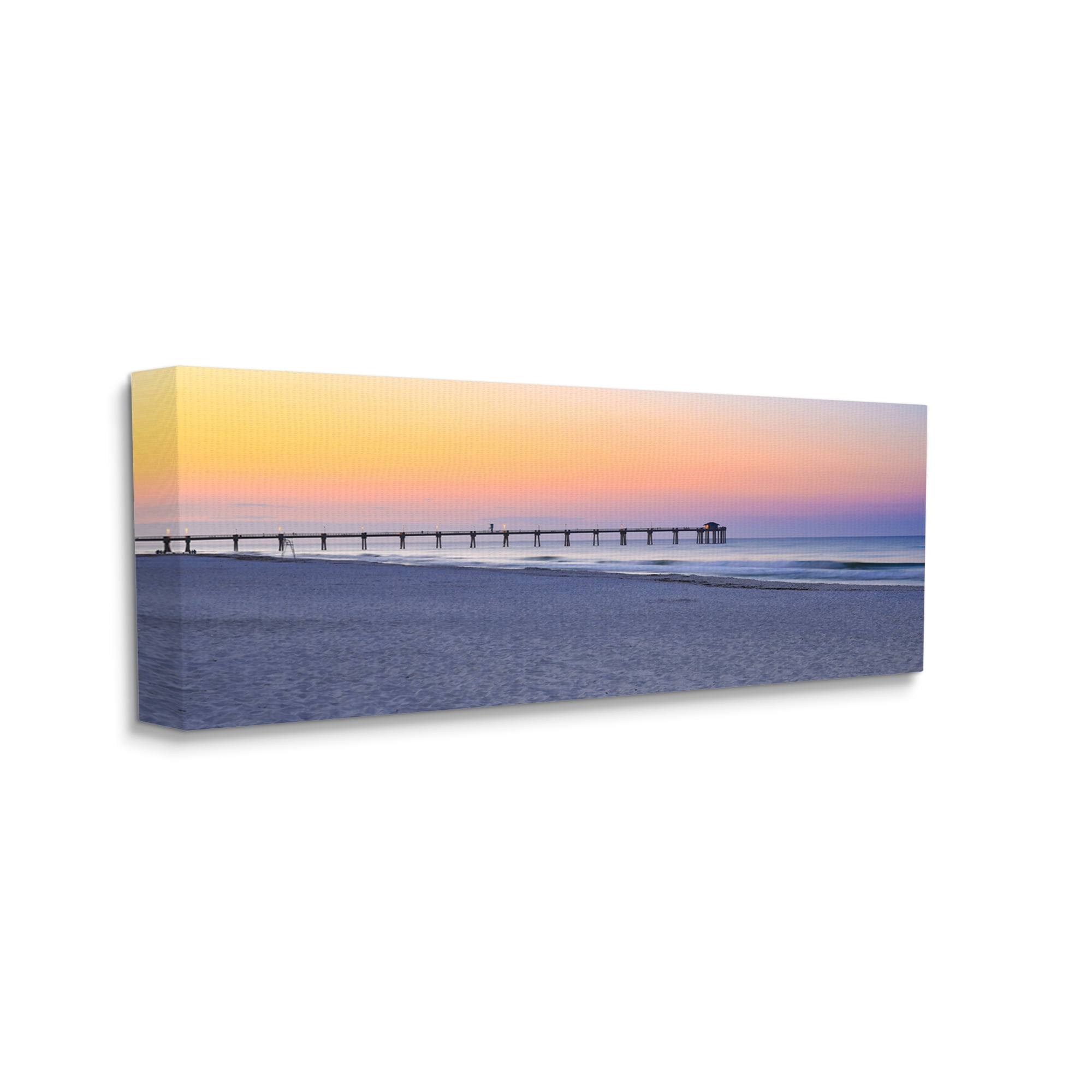 Stupell Industries Sunrise Beach Shore Landscape Photography Gallery Wrapped Canvas Art Print Wall Art, 40 x 17