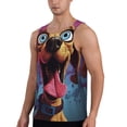thumbnail image 2 of Vsdgher Cartoon Big-Eyed Dog Men's Workout Tank Tops Sleeveless Gym Shirt Quick Dry Fitness Bodybuilding Sleeveless T Shirt-3X-Large, 2 of 7