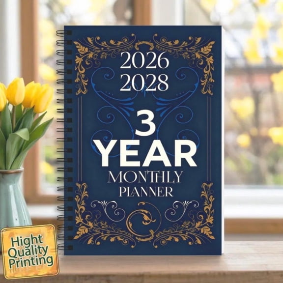 2026-2028 Monthly Planner - 3 Year Monthly Calendar/Planner with Twin-Wire Binding, Lined Notes Pages